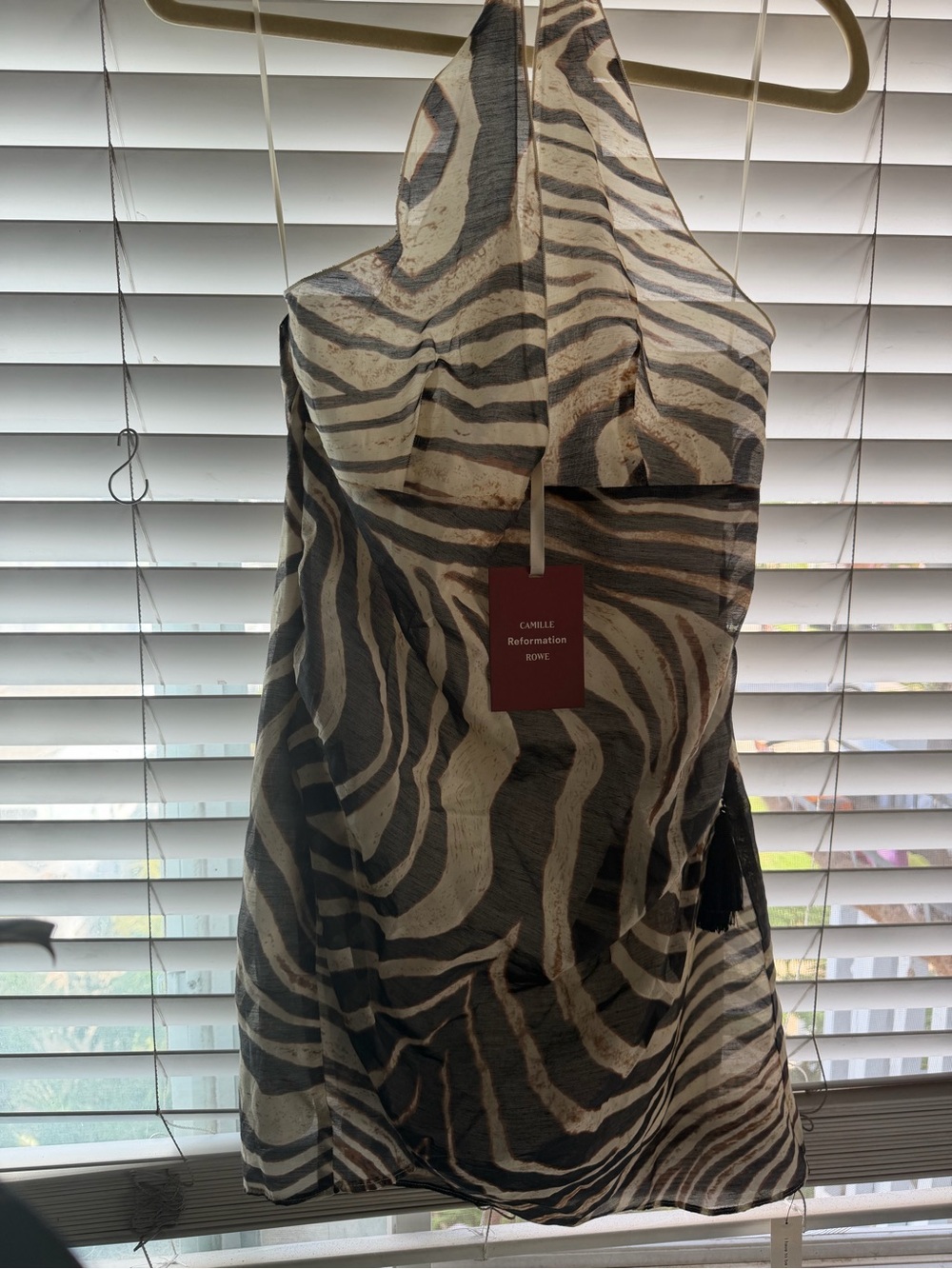 Reformation Lolo Dress Brown - zebra Size 8/6 - Picture 4 of 5